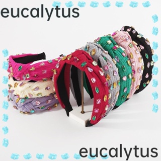 Eucalytus1 ที่คาดผม ประดับเพชรคริสตัล ขอบกว้าง หลากสี เครื่องประดับ สําหรับผู้หญิง