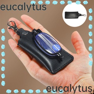 Eucalytus1 กระเป๋าหูรูด หนัง PU แบบพับได้ สีพื้น สําหรับใส่แว่นตา แว่นตา