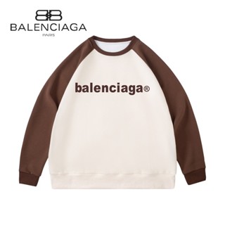 【 ขายดี พร้อมส่ง 】Balenciaga เสื้อกันหนาวแขนยาว ผ้าฝ้าย 100% พิมพ์ลายตัวอักษร คุณภาพสูง สําหรับผู้ชาย และผู้หญิง