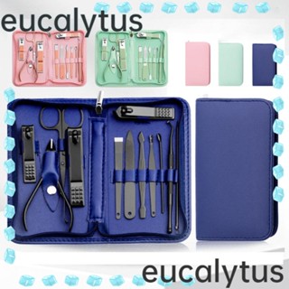 Eucalytus1 ชุดกรรไกรตัดเล็บ หนังกําพร้า สเตนเลส แบบพกพา 12 ชิ้น ต่อ 2 ชิ้น