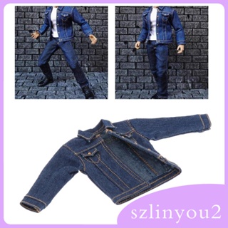 [szlinyou2] เสื้อแจ็กเก็ตยีน แฮนด์เมด ขนาดเล็ก สเกล 1/12 สําหรับตุ๊กตา 6 นิ้ว