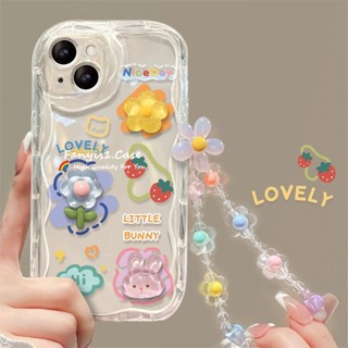 เคสโทรศัพท์มือถือแบบนิ่ม ลายดอกไม้ พร้อมสายโซ่คล้อง สําหรับ Realme C53 C55 A35 A33 A30 A25Y A20 A15 A11 8i 5 5i 5S 6i