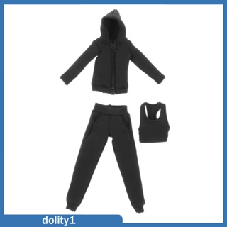 [Dolity1] ชุดเสื้อฮู้ด และกางเกง แฮนด์เมด 1/12 สําหรับตุ๊กตา 6 นิ้ว 3 ชิ้น