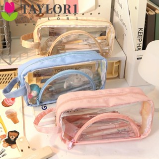 Taylor1 กระเป๋าดินสอ PVC ใส ความจุขนาดใหญ่ แบบพกพา 3D เรียบง่าย สําหรับใส่เครื่องเขียน ของขวัญเด็ก