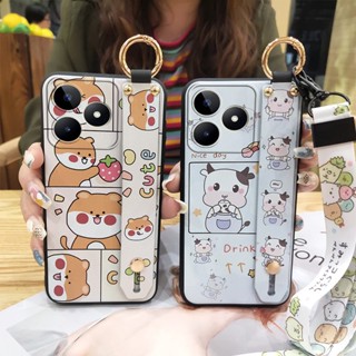 Kickstand Cartoon Phone Case For Realme C53/Narzo N53 ring Phone Holder protective Silicone Cute Waterproof Shockproof