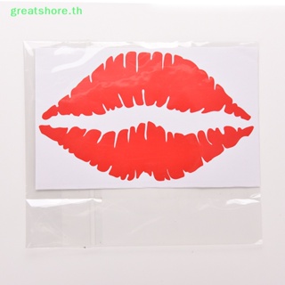 Greatshore สติกเกอร์ PVC ลาย Kiss Mark Lips เซ็กซี่ สีแดง สําหรับติดตกแต่งหน้าต่างรถยนต์ 1 ชิ้น