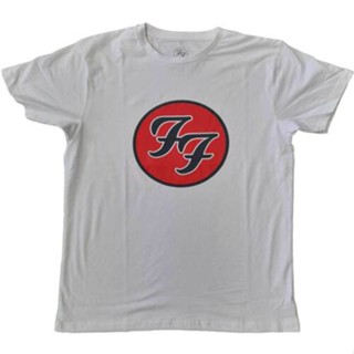 เสื้อยืด พิมพ์ลายโลโก้ Foo Fighters Ff สีขาว สําหรับผู้ชาย