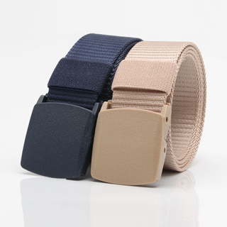 Outdoor male and female tactical belt students military training nylon belt breathable plastic buckle canvas belt wholesale by female manufacturers