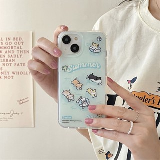 เคสโทรศัพท์มือถือ แบบแข็ง ลายการ์ตูนสุนัขน่ารัก สองชั้น สําหรับ Iphone 14 13 12 11 Pro MAX