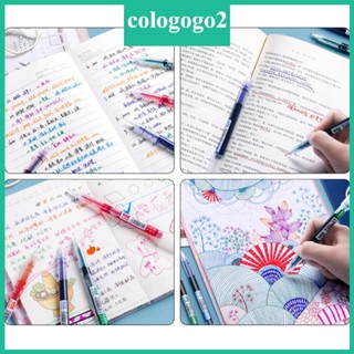 Cologogo2 ปากกาหมึกเจล 0 5 มม. แห้งเร็ว สําหรับเขียนวารสาร 8 ชิ้น