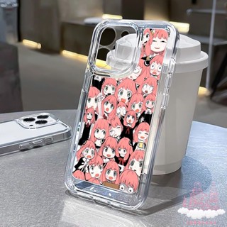 เคสโทรศัพท์มือถือ ซิลิโคนนิ่ม ใส กันกระแทก ป้องกันเลนส์ ลายอะนิเมะ Spy Family Anya สําหรับ iPhone 14 Pro Max 11 13 12 7 8 Plus XR X XS SE 2020