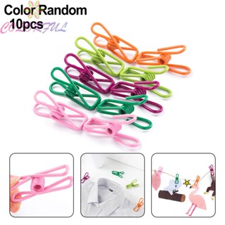 【COLORFUL】Clips 10pcs Multipurpose Variety Of Beautiful Colors Vinyl Coated Metal