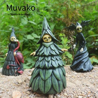 Muvako รูปปั้นแม่มดเรซิ่น 6 นิ้ว สําหรับตกแต่งบ้าน ในร่ม และกลางแจ้ง