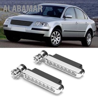 ALABAMAR 2pcs 8LEDs รถ Universal Wind Energy Powered Daytime Running Light อุปกรณ์เสริมโคมไฟเสริม