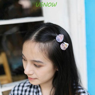 Usnow กิ๊บติดผม รูปเปลือกหอย ทรงพัด ขนาดเล็ก สร้างสรรค์ สไตล์เกาหลี อะซิเตท เรขาคณิต ทุกวัน