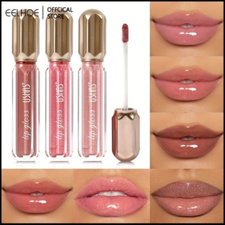 USHAS 6 สี Mirror Liquid ลิปสติกโปร่งแสง Pearlescent ลิปกลอสติดทนนานไม่แต่งหน้า No Sticky Cup Waterproof ลิปสติก Lip Glaze -eelhoe