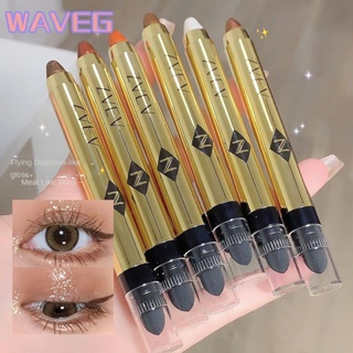 Wave สินค้าใหม่มาใหม่!uhue Liquid Eyeliner Pen Puff Glitter Silver Brightening Lasting Non-smudge Waterproof Novice Slim Diamond Highlighter Lying Silkworm