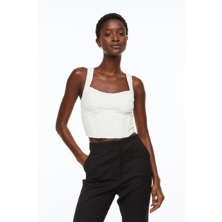 H&amp;M  Woman Textured-weave corset top 1119900_1