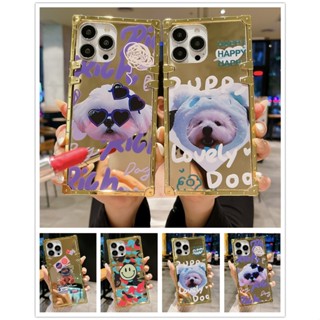 เคสโทรศัพท์มือถือ แบบกระจก ลายสุนัข หรูหรา สําหรับ REALME 9 pro plus 7i C21Y C25Y C17 C15 C12 C25S C11 2021 C20 C21 9PRO 8PRO 7PRO REALME8 REALME9 5g