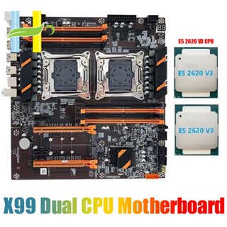 X99 เมนบอร์ด CPU รองรับหน่วยความจํา DDR4 ECC รองรับ 2011-V3 CPU PCB ทนทาน พร้อม CPU 2XE5 2620 V3