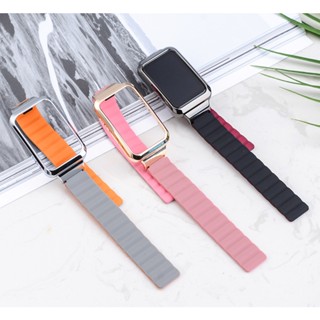 สายนาฬิกาข้อมือซิลิโคนแม่เหล็ก แบบเปลี่ยน สําหรับ oppo Band 2 Smart Watch oppo band2