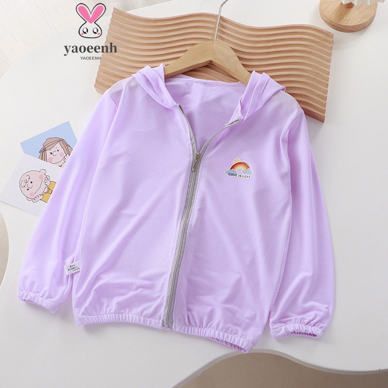 【YAOEENH】เสื้อแจ็กเก็ตคาร์ดิแกน ผ้าเรยอน ระบายอากาศ ป้องกันแดด ขนาด 80-150 ซม. สําหรับเด็กผู้ชาย และผู้หญิง พร้อมส่ง