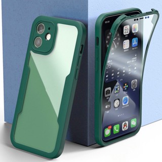 360°Full Body Double Protection Case for iphone 14 13 Mini 11 Pro Max X Xs XR SE 7 8 Plus 11pro 7p 8Plus 14pro Soft Silicone Shockproof Clear Back Cover