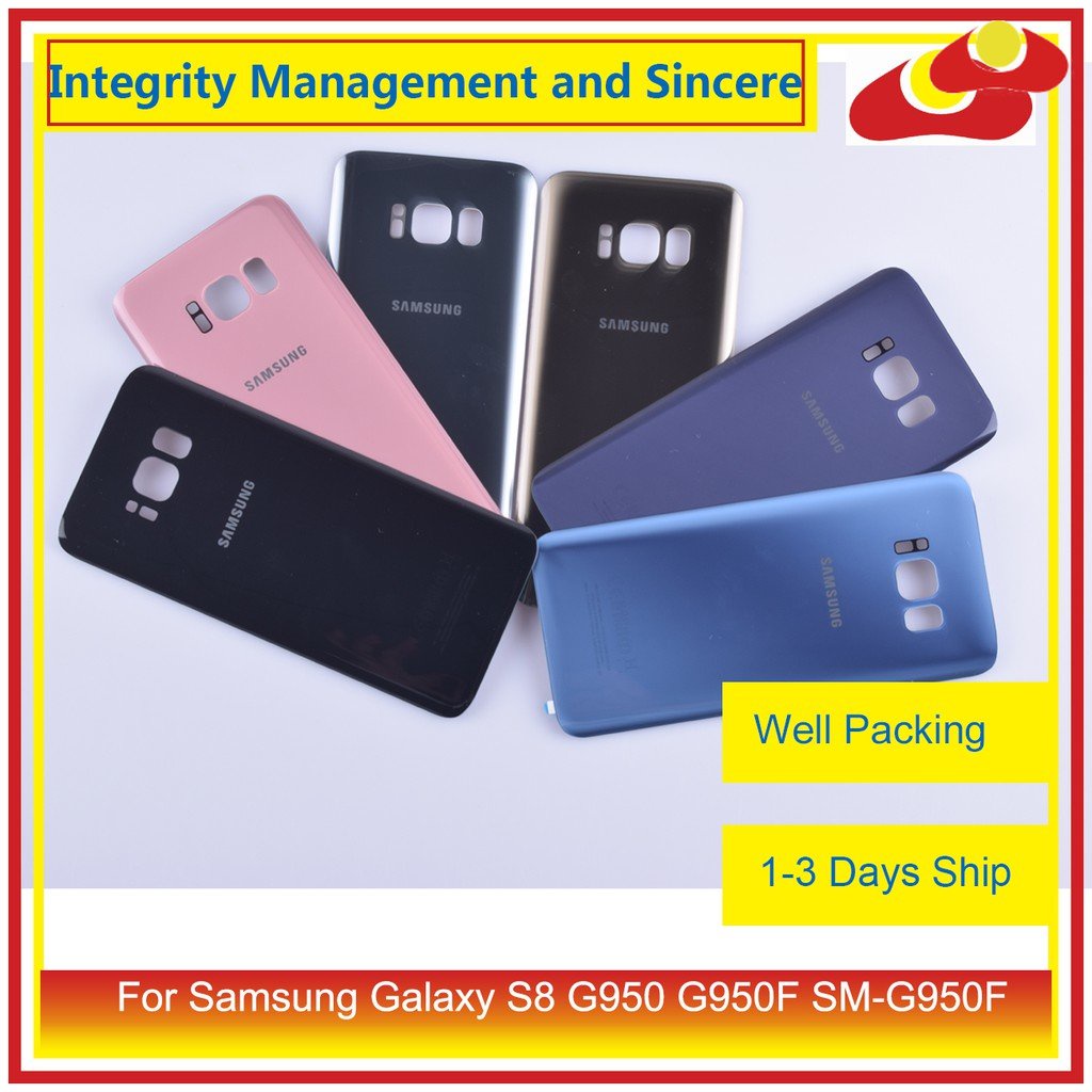 SAMSUNG ฝาหลังแบตเตอรี่สําหรับSamsung Galaxy S8 G950 SM-G950F G950FDด้านหลังกระจกกรณี