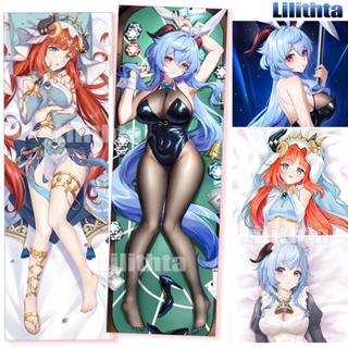 ปลอกหมอน พิมพ์ลายการ์ตูนอนิเมะ Dakimakura Genshin Impact Nilou Ganyu Game สําหรับตกแต่งบ้าน