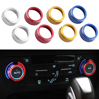 ฝาครอบลูกบิดเครื่องปรับอากาศ อะลูมิเนียมอัลลอย AC อุปกรณ์เสริม สําหรับ Ford Focus 3 MK3 2014-2017 2 ชิ้น