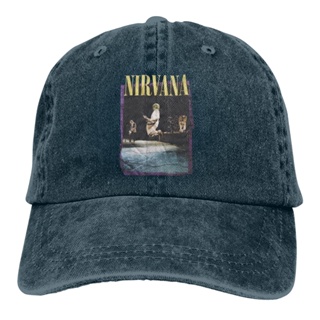 ใหม่ หมวกยีน ผ้าฝ้าย 100% ลาย Sunhat Nirvana Stage Jump Classic Grunge Rock Metal Band สําหรับเพาะกาย ยิม XQ