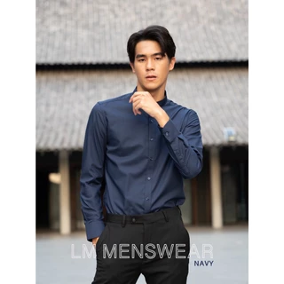 เสื้อเชิ้ตคุณภาพ คอจีน สีฟ้า(Sky Blue) สีฟ้าเข้ม(Royal Blue) สีกรม(Navy) สีดำ(Black)