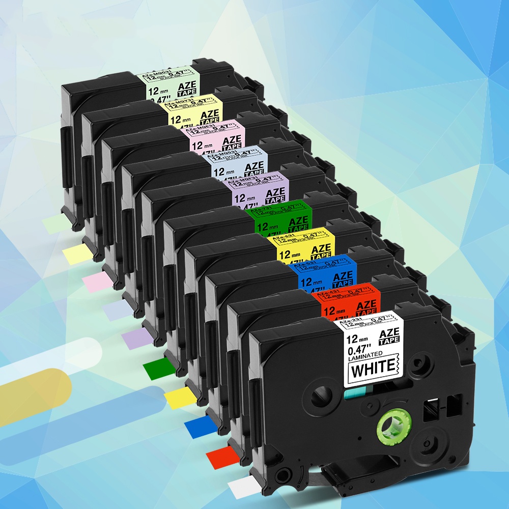 5ชิ้นฉลากสติกเกอร์เข้ากันได้บราเดอร์ เธอ-231ลามิเนตฉลากเครื่องเทปฉลาก6/9/12มิลลิเมตร131 431 531 631สีดําบนสีขาวกาวในตัว