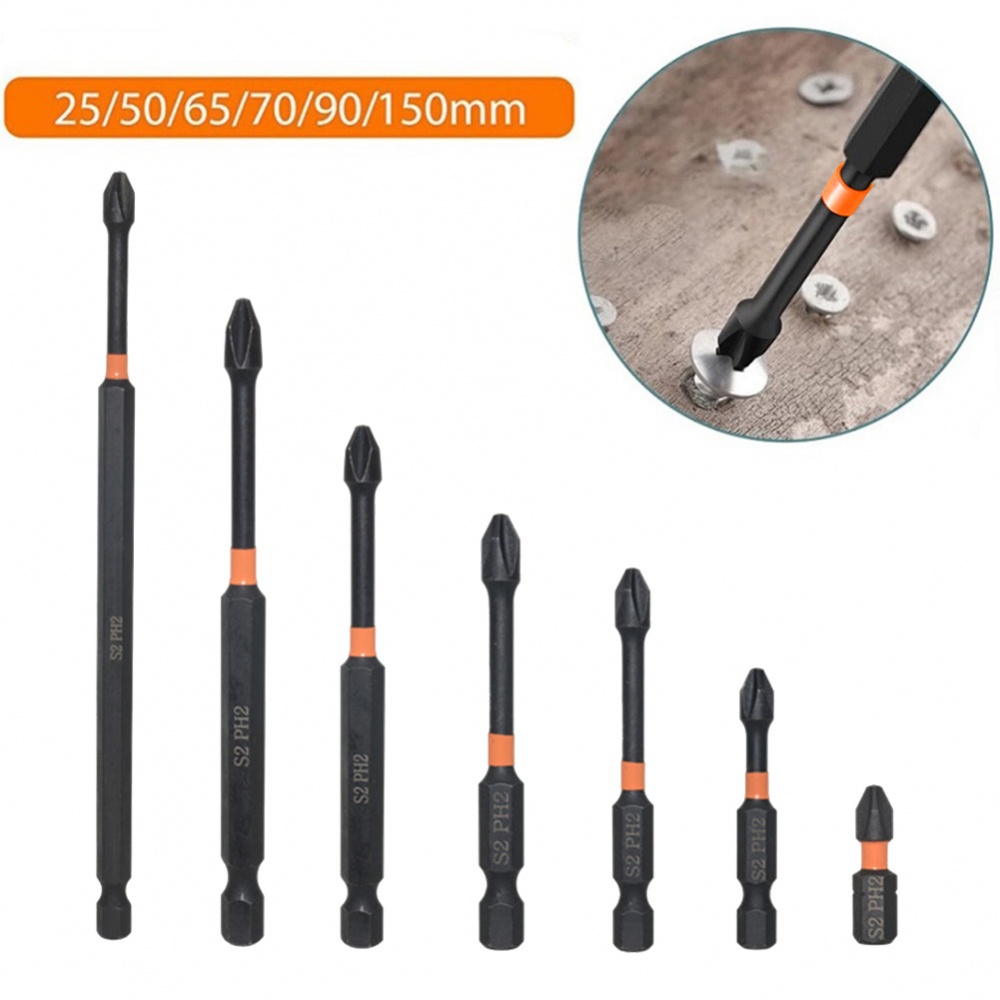 ดอกไขควง อัลลอย PH2 แม่เหล็ก ความแข็งแรงสูง ก้านหกเหลี่ยม 1/4 นิ้ว 25-150 มม. - รูปที่ 5