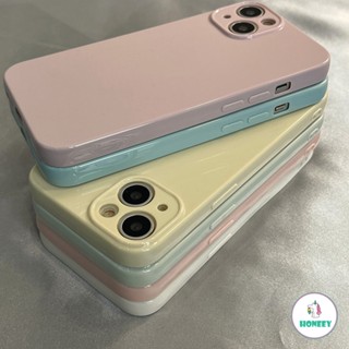 เคสโทรศัพท์มือถือ TPU นิ่ม ปิดด้านหลัง สีพื้น สีมาการอง ม่วง ขาว สําหรับ Iphone 11 14 Pro Max 14 13 12 11 Pro Max