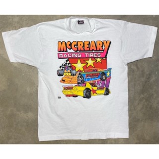 เสื้อยืดยางนีออน ขนาดใหญ่ สไตล์วินเทจ 1990s McCreary Racing