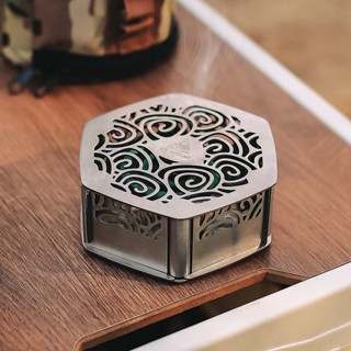 กล่องขดลวดแม่เหล็กกลางแจ้ง แคมป์ปิ้งแบบพกพา 430 สแตนเลส windproof hollow multi-functional mosquito coil tray storage camping mosquito coil mosquito coil storage box mosquito coil box mosquito repellent box camping mosquito repellent camping supplies picni