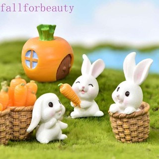 Fallforbeauty โมเดลเรซิ่นรูปกระต่ายขนาดเล็กสําหรับตกแต่งเค้ก