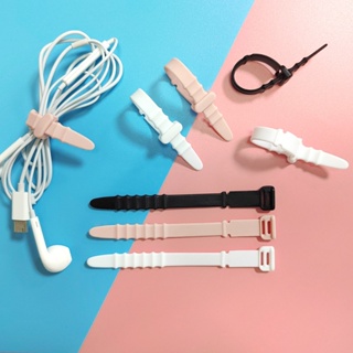 5 ชิ้น รูปก้างปลา สายชาร์จ Usb จัดระเบียบสายรัด ซิลิโคนอ่อนนุ่ม ใช้ซ้ําได้ หูฟังม้วน