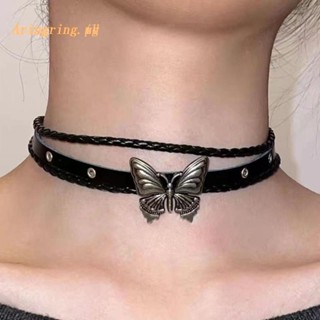 Arin สร้อยคอโชคเกอร์ สร้อยข้อมือ จี้ผีเสื้อ สไตล์พังก์ โกธิค สําหรับผู้หญิง และผู้ชาย