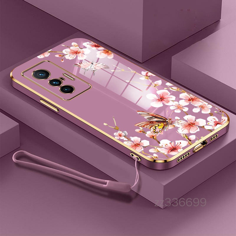 เคส VIVO Y200 5G V27E VIVO V27 VIVO V27 Pro VIVO V29E 5G VIVO V29 เคสโทรศัพท์ ผีเสื้อสวย ซิลิโคน เคสโทรศัพท์ ส่งเชือกเส้นเล็ก