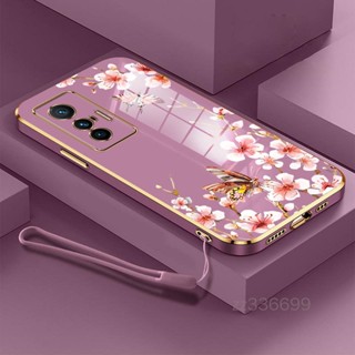 เคส VIVO V27E VIVO V27 VIVO V27 pro VIVO X90 VIVO X90 pro เคสโทรศัพท์ ผีเสื้อสวย ซิลิโคน เคสโทรศัพท์ ส่งสายคล้อง