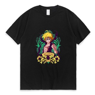 ขายดี เสื้อยืดคอกลม แขนสั้น พิมพ์ลายอนิเมะ Seven Deadly Sins Meliodas สไตล์คลาสสิก เข้ากับทุกการแต่งกาย สําหรับผู้ชาย CG