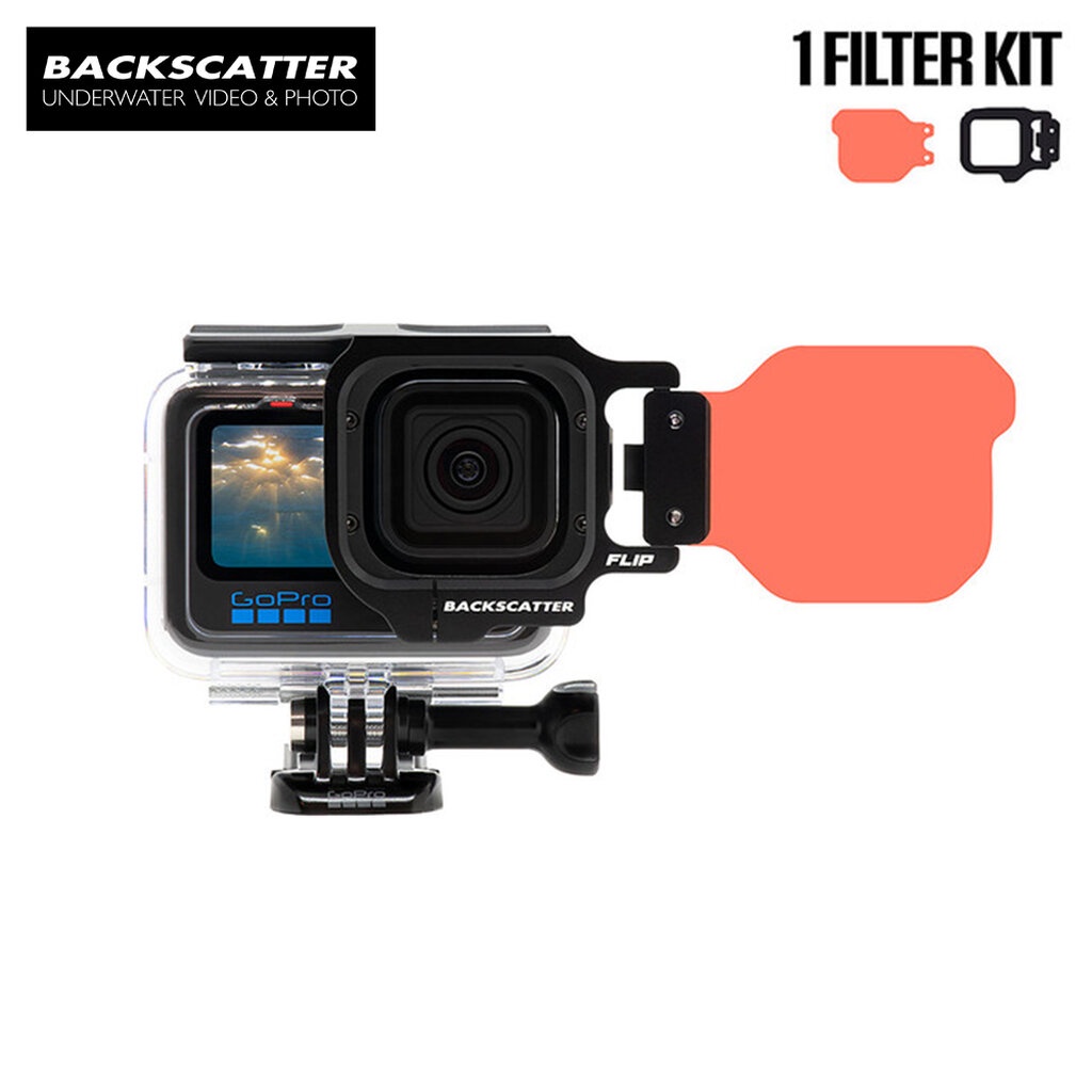 GoPro 13 / 12 / 11 / 10 / 9 / 8 / 7 / 5 BACKSCATTER Flip11 Dive Filter (20-40 feet) เรดฟิลเตอร์แก้ไข