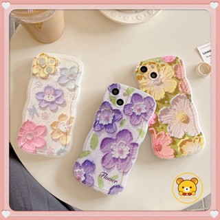 เคสโทรศัพท์มือถือ TPU นิ่ม ลายดอกไม้ กระต่ายน่ารัก สีม่วง สีเหลือง โรแมนติก สําหรับ Realme 5 5i 5s 6i C3 C11 2021 8 8S Q3 Q3i 5G 8i C20A Narzo 30 5G 50 4G