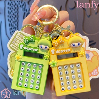 Lanfy เครื่องคิดเลขพวงกุญแจ เครื่องคิดเลขอิเล็กทรอนิกส์ แบบพกพา น่ารัก สําหรับโรงเรียน สํานักงาน