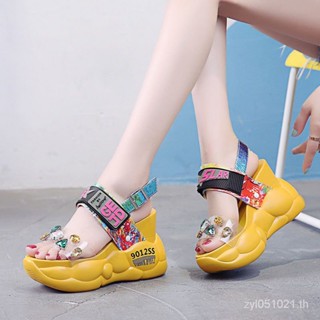 2023พร้อมส่ง!! รองเท้าส้นตึก รัดส้น รองเท้าส้นสูง สูง10.5cm size34-39