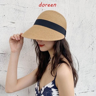 Doreen หมวกบังแดด หมวกถักโครเชต์ แฮนด์เมด พับได้ สําหรับขี่ม้า วันหยุด