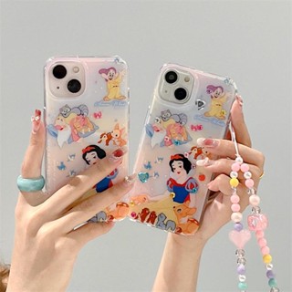 เคสโทรศัพท์มือถือ กันกระแทก ลายการ์ตูนเจ้าหญิงน่ารัก พร้อมสร้อยข้อมือ สําหรับ iPhone 14promax 13 12 11