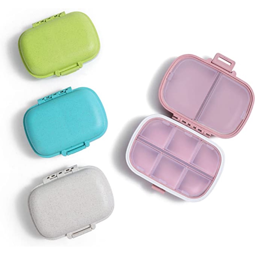 พร้อมส่ง กล่องใส่ยาวิตามิน 8 ช่อง แบบพกพา